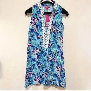 NWOT Lilly Pulitzer Jane Shift Dress : Pattern Blue Turtle Villa
